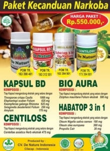 PAKET OBAT BERHENTI KECANDUAN NARKOBA / NARKOTIKA 1 BERHENTI NARKOBA