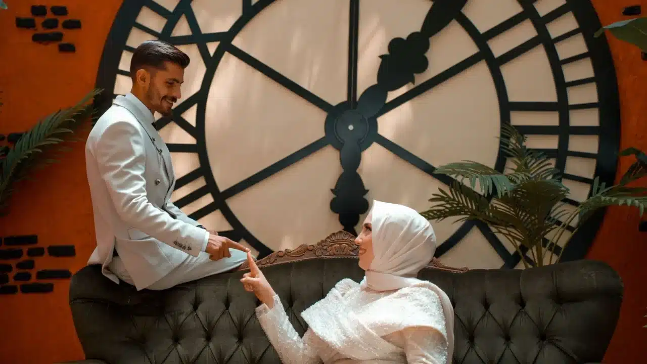 Clock Hourglass Couple Thinking