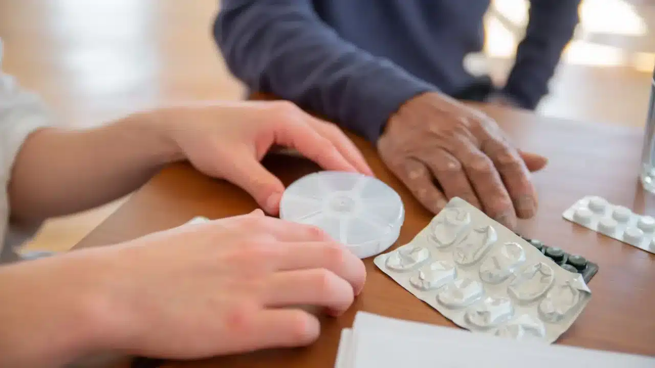 Old Woman Bone Density Medication Pills