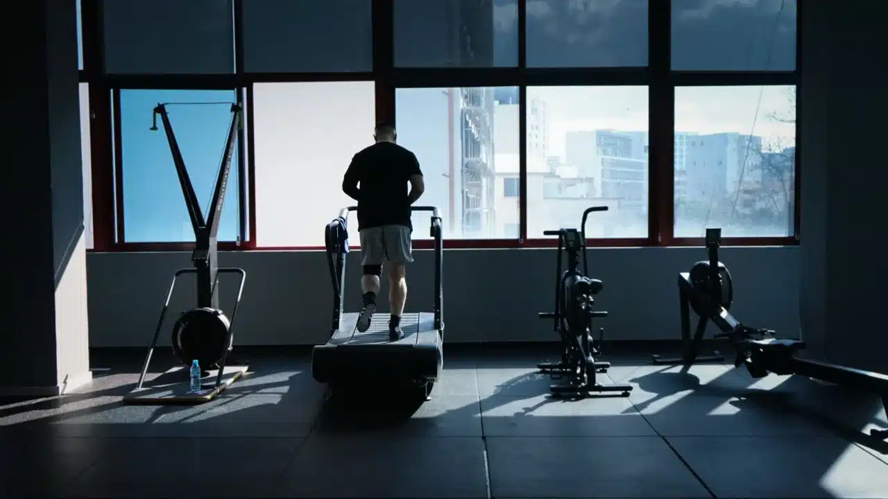 People Exercising Gym Running