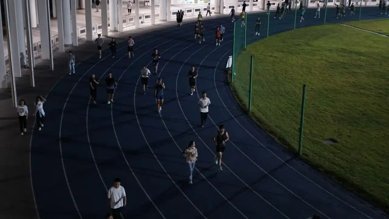 People Exercising Running Gym