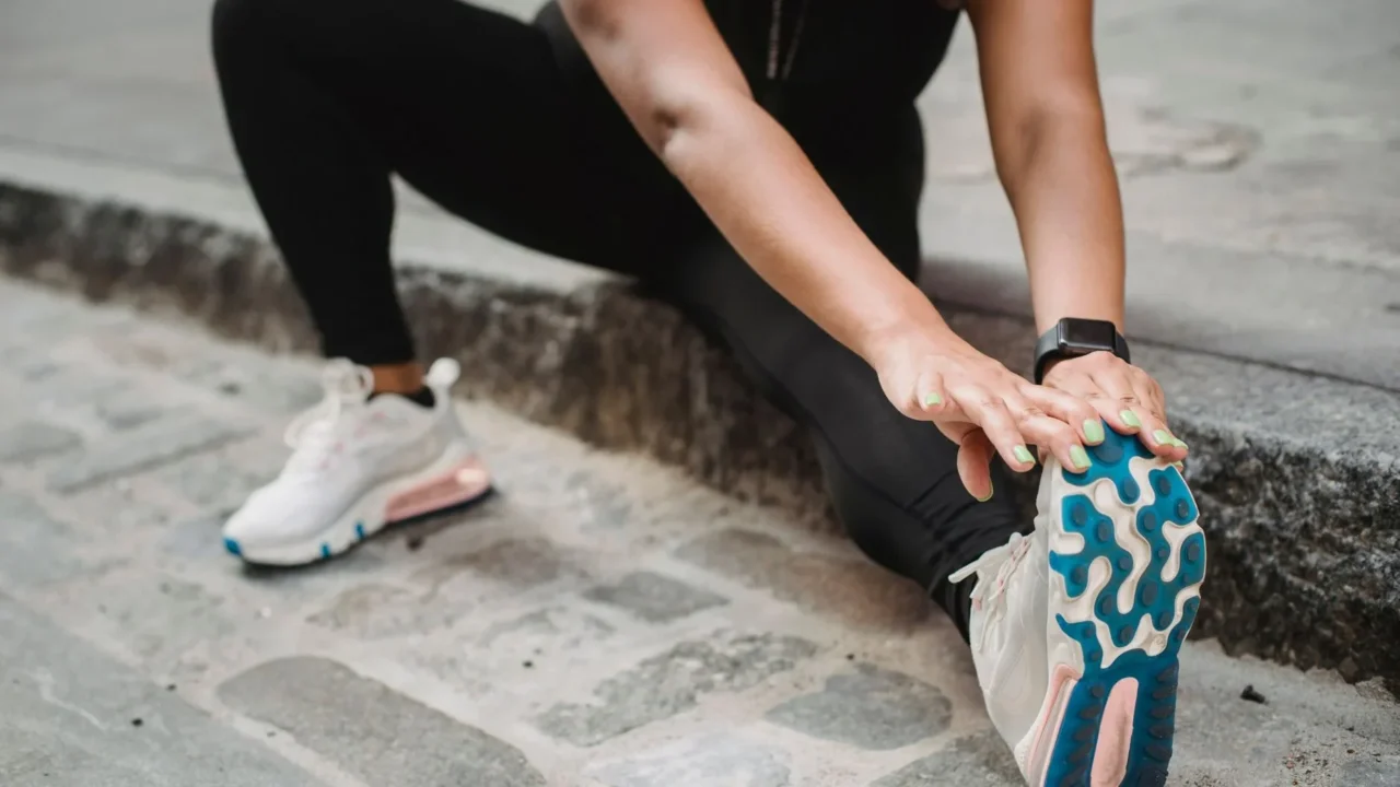 Woman Exercising Running Yoga