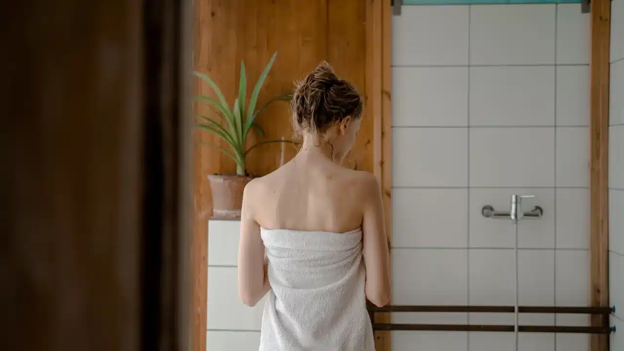 clean shower bath towel