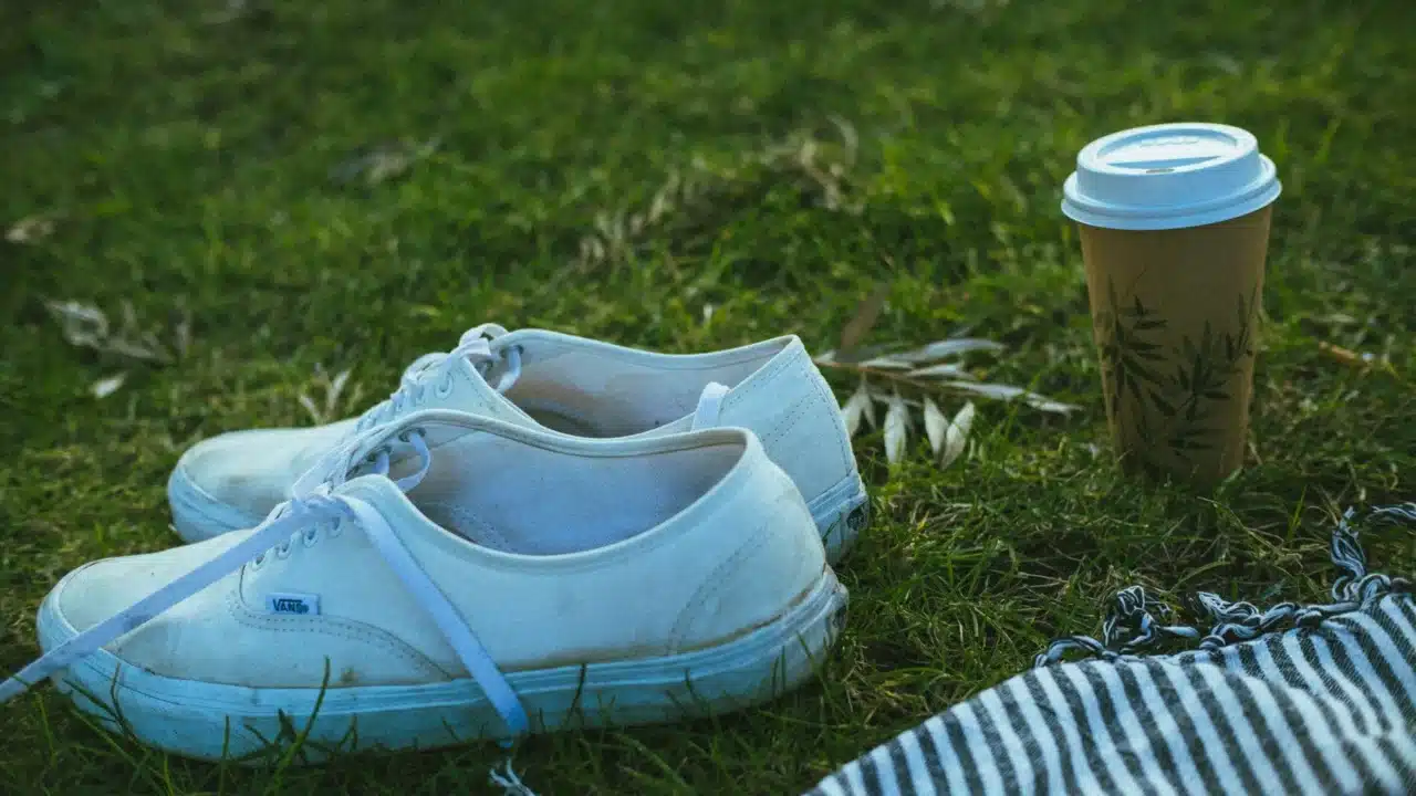 coffee cup walking shoes