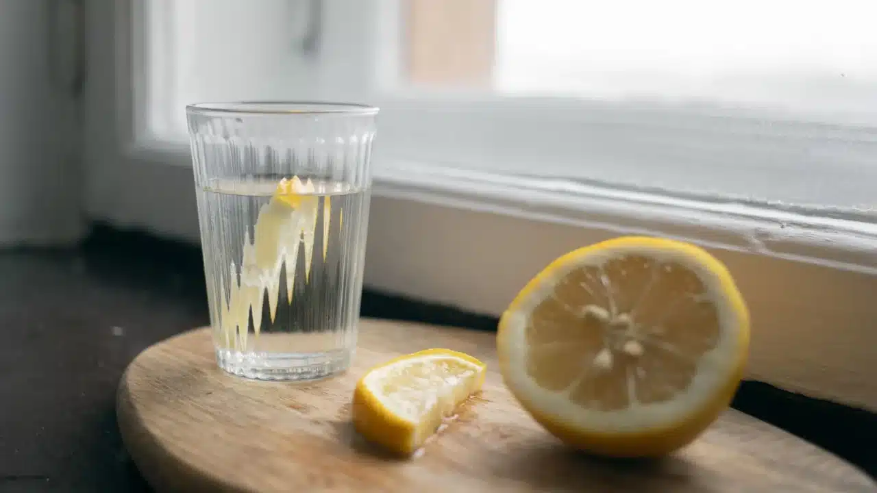 drinking water fresh lemon