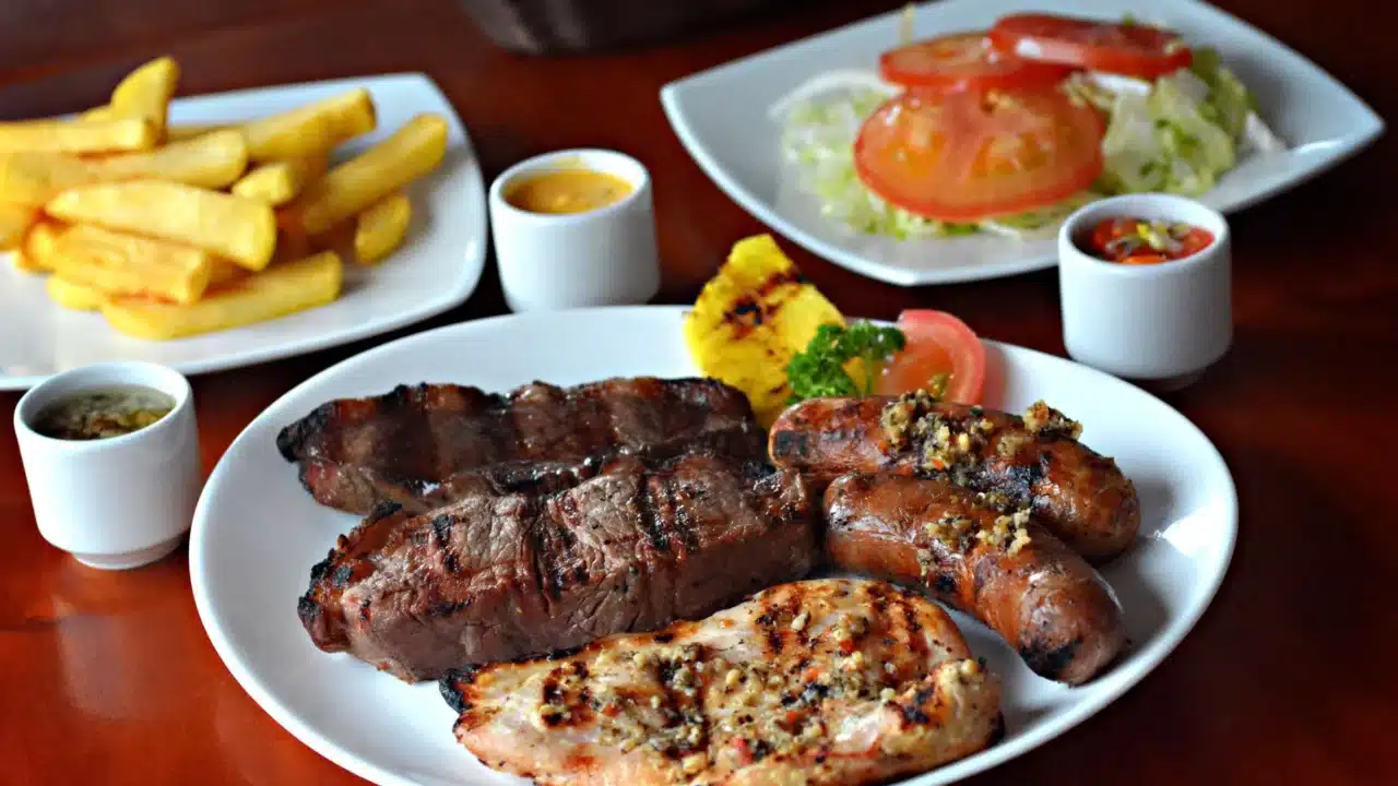 grilled steak chicken breast