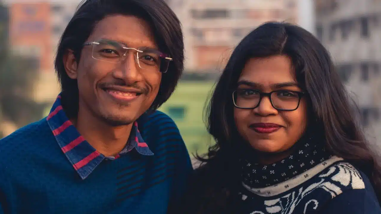 Happy Couple Woman Smile