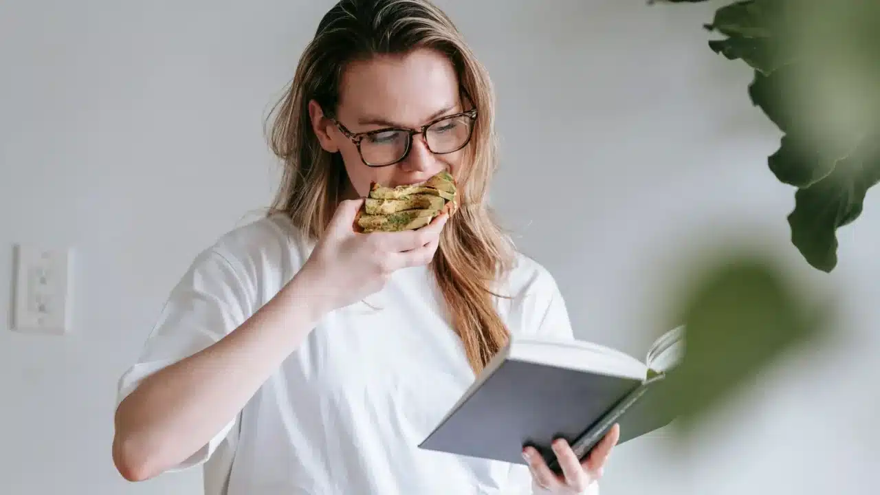 Healthy Food Person Reading