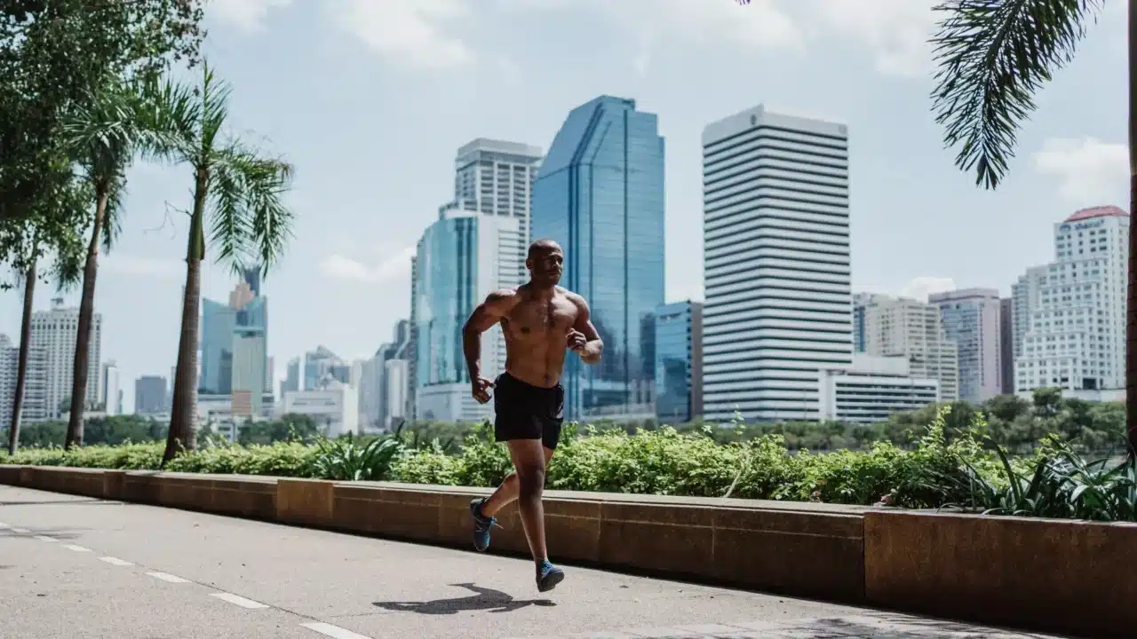 Man Running Energetic Man