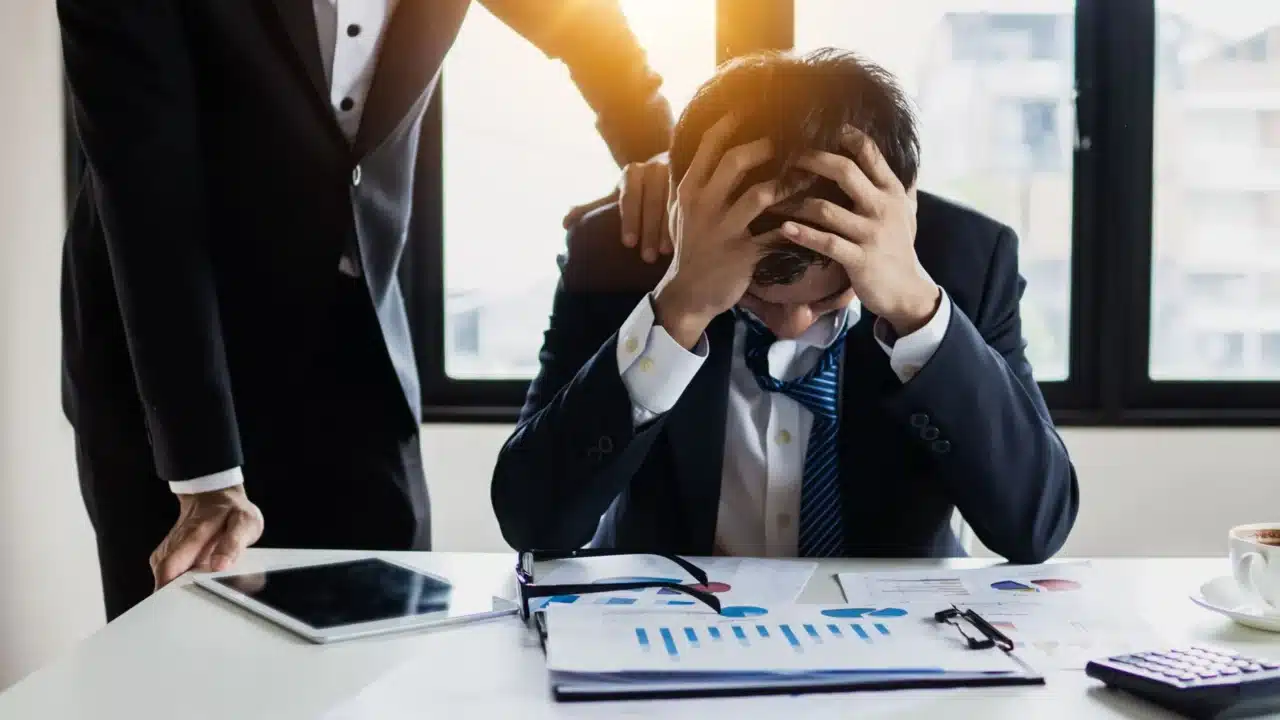 stressed man office