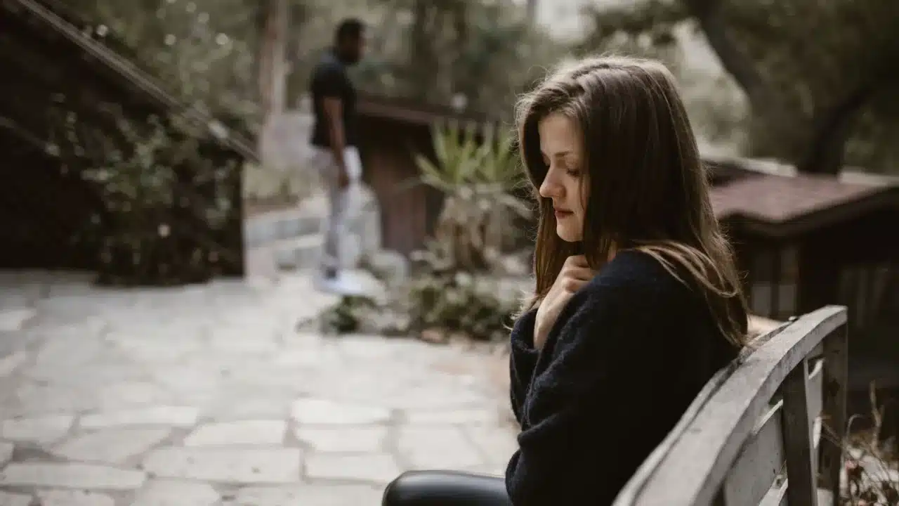 Woman Sad Couple Distant