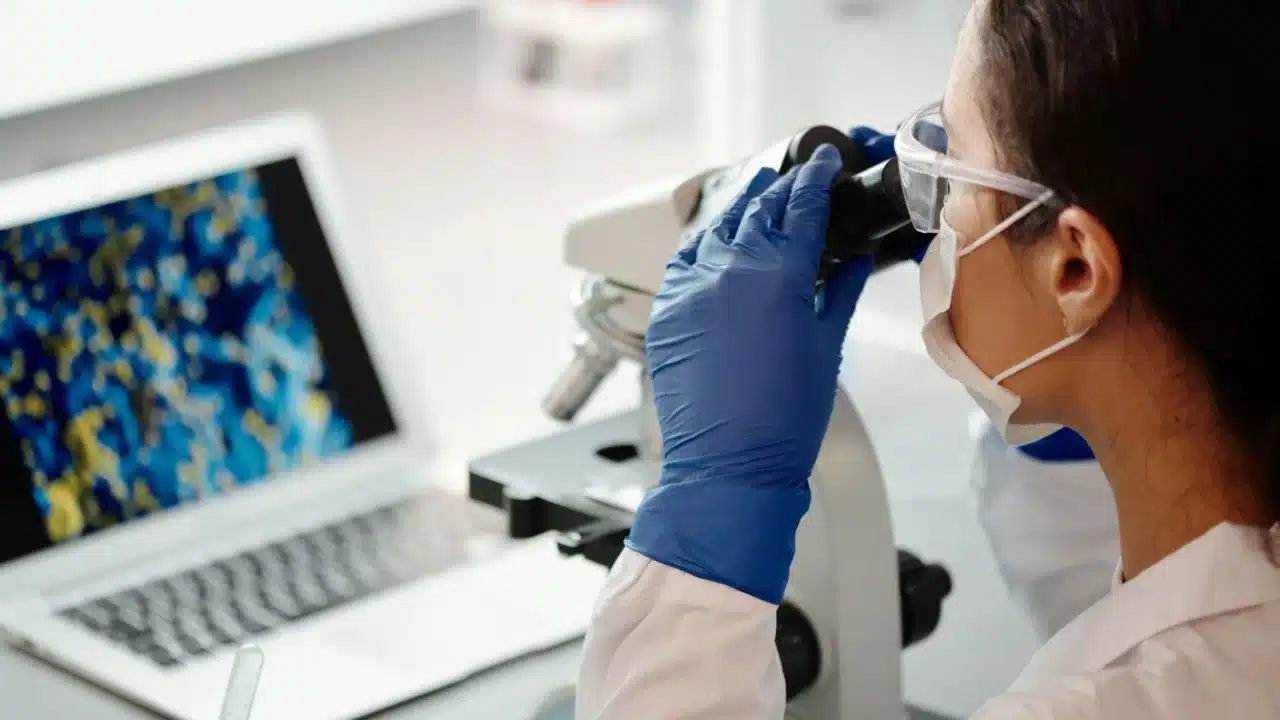 virus medical microscope